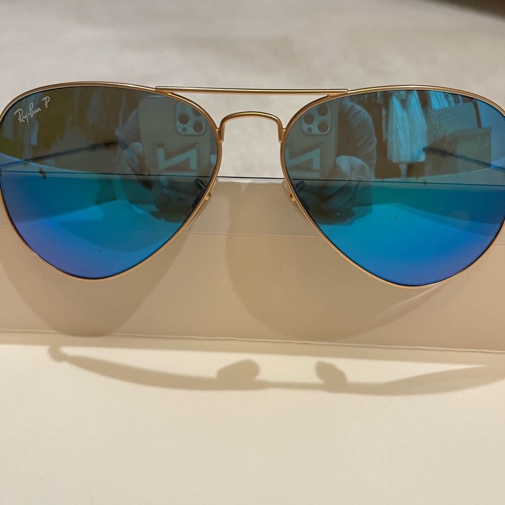 Like New + RAY-BAN P + Aviator style sunglasses